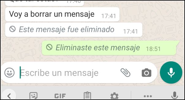 eliminaste este mensaje