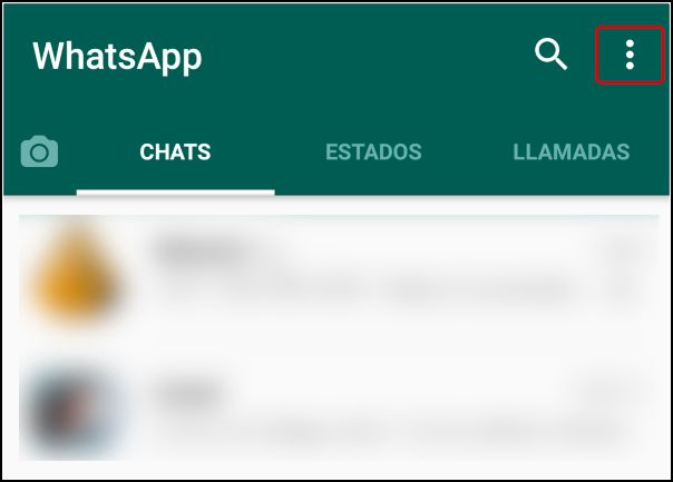 tres puntos WhatsApp