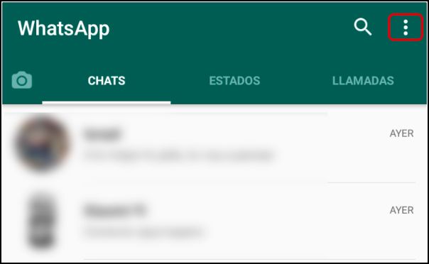 ajustes de WhatsApp