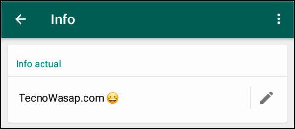 escribir perfil de WhatsApp