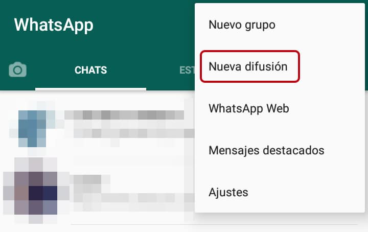 Qué significa nueva difusión en WhatsApp