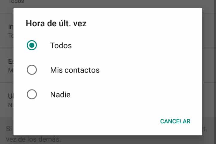 WhatsApp, qué significa en línea