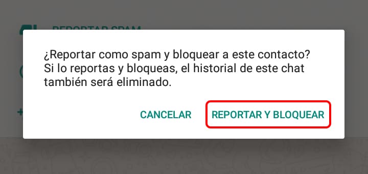 Cómo reportar SPAM en WhatsApp