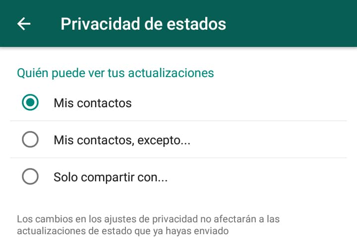 Cómo saber quién puede ver mis estados de WhatsApp