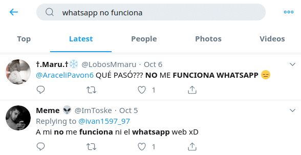 whatsapp no funciona twitter