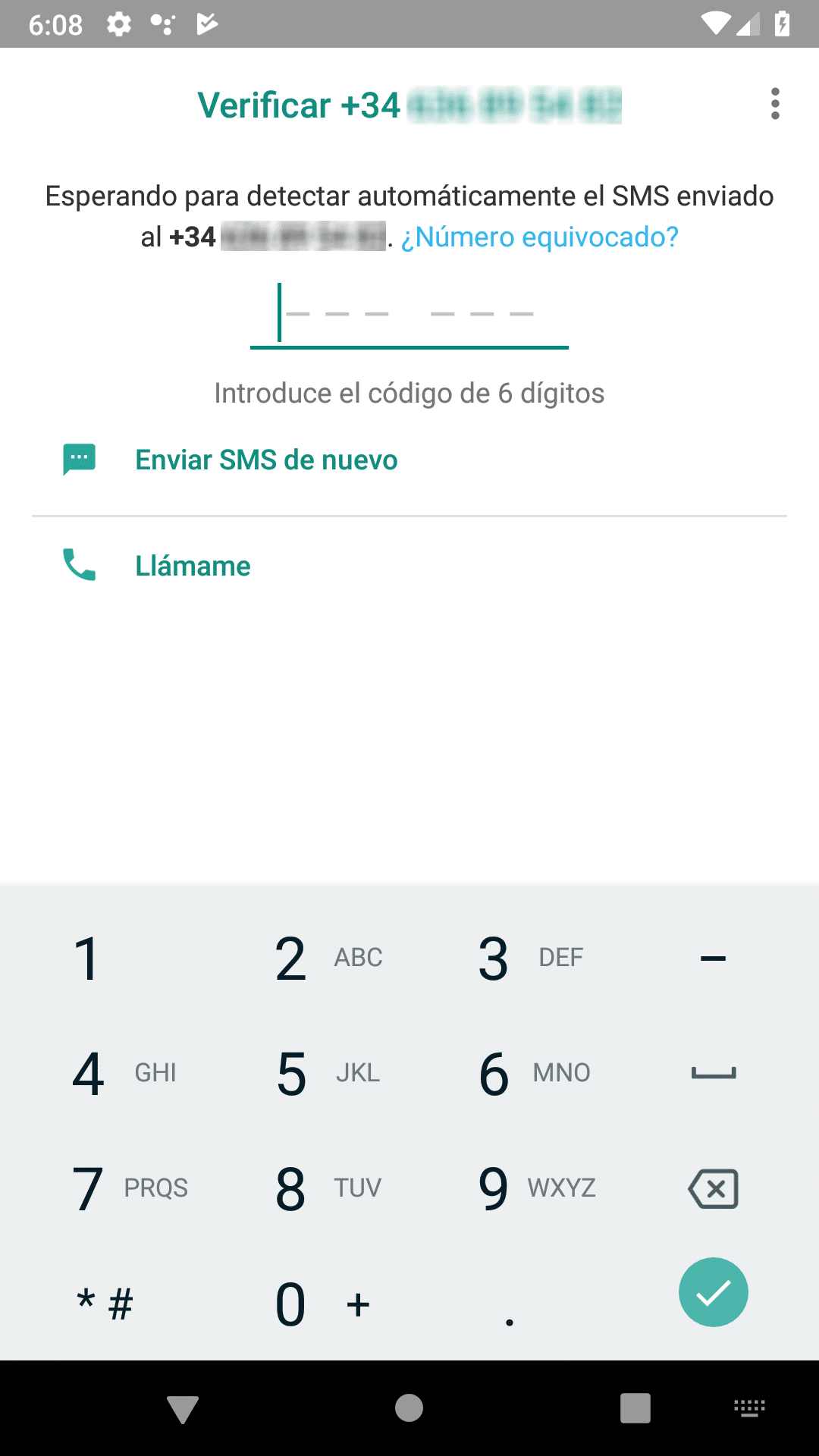 verificar número de telefono de WhatsApp