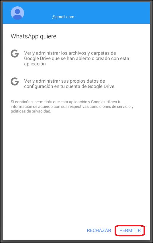 Acceso copias de seguridad de Gmail