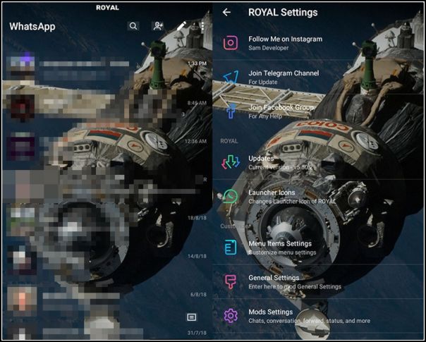 apariencia Royal WhatsApp Transparent