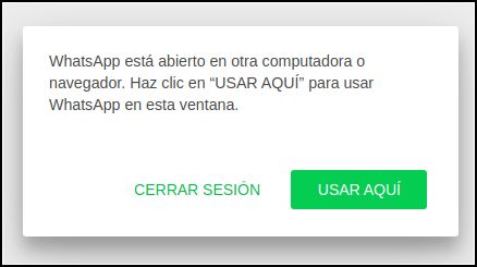 WhatsApp abierto otro ordenador