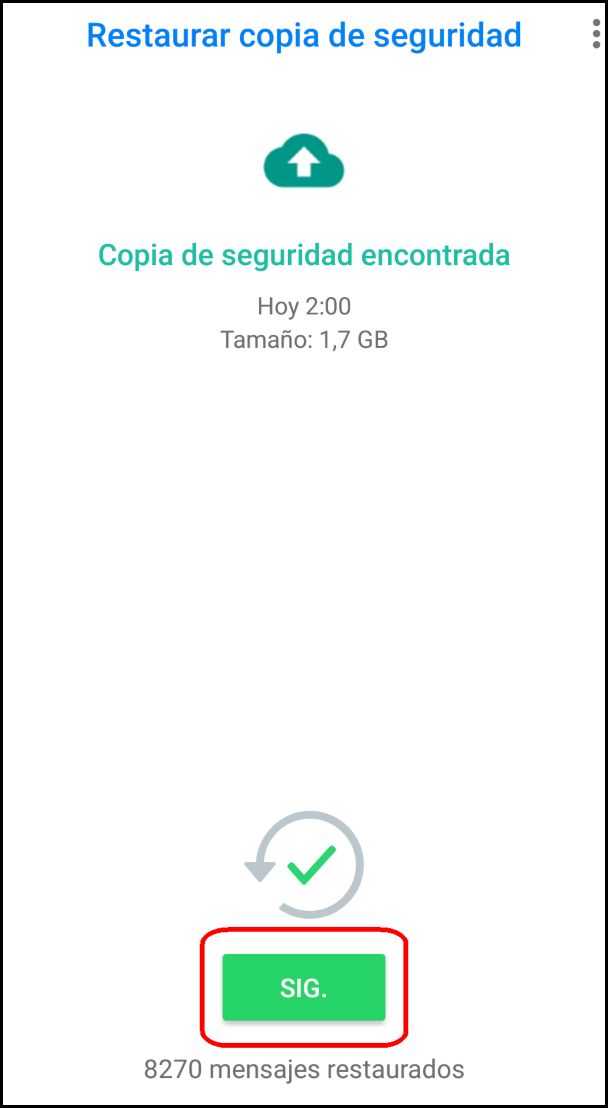 Siguiente backup