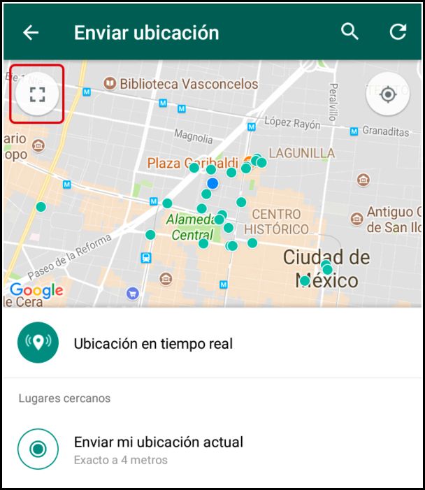 enviar ubicación WhatsApp