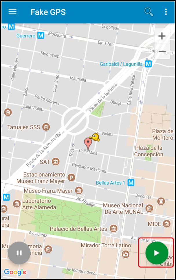 establecer ubicación falsa en GPS