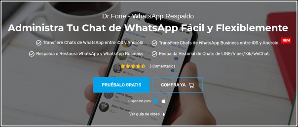 Transferir WhatsApp de Android a iPhone con dr.fone