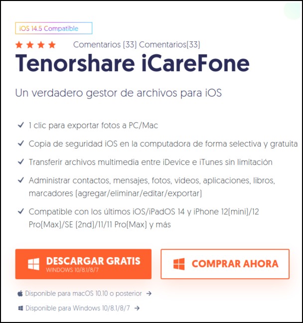 Pasar WhatsApp de Android a iPhone con Tenorshare iCareFone