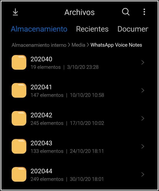 notas de voz guardadas whatsapp