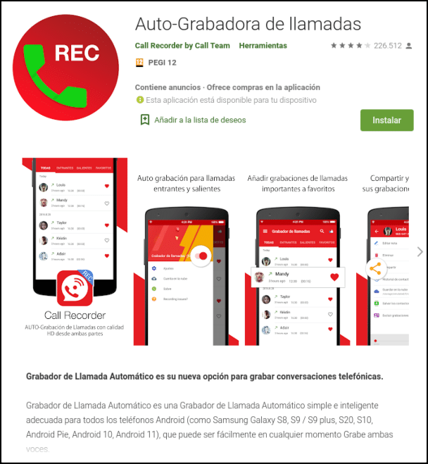 autograbadora de llamadas