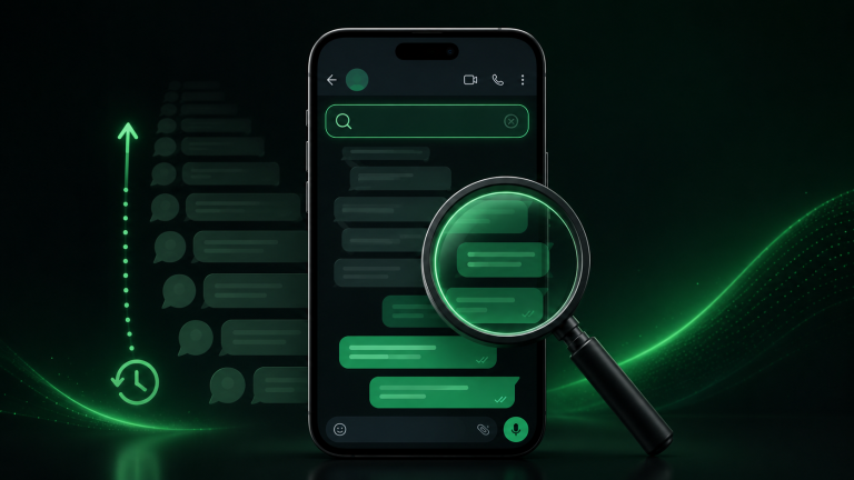 Buscar mensajes antiguos en un chat de WhatsApp usando la función de búsqueda en el móvil