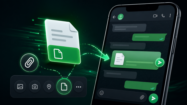Enviar un PDF o documento por WhatsApp adjuntando un archivo en el chat